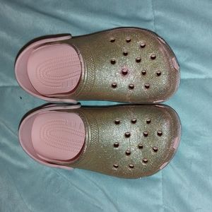 Rose Gold Girls Crocs J2